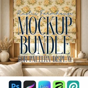 Rustikales Bauernhaus Mockup Bundle: Oberflächenmuster Photoshop Procreate Canva