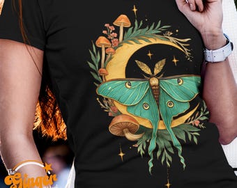 Celestial Luna Moth PNG: Moon Phase Witchy Graphic (Digital Download 300 DPI)