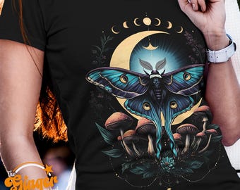 Mystical Luna Moth PNG: Celestial Moon Phase Design (Digital Download)