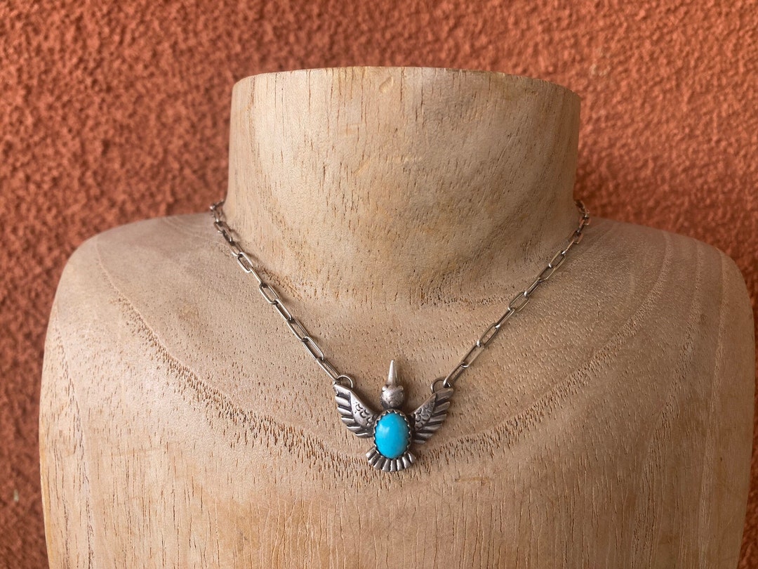 Collana Colibrì In Argento 925 Con Turchese | Gioiello Donna Mamma | Ciondolo Libertà E Vitalità | Catena 22+2 Pollici