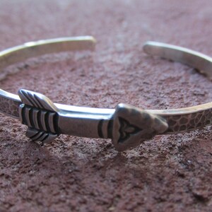 Sterling Silver Artisan Little Arrow Cowgirl Cuff Bracelet - Hammered Sterling