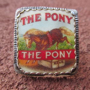 The Pony Cocktail Ring Sterling Silver and Shrinky Dink Shrink Plastic Horse Equestrian Jewelry