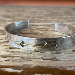 Sterling Silver Artisan Arrow Cowgirl Cuff Bracelet - Smaller Version
