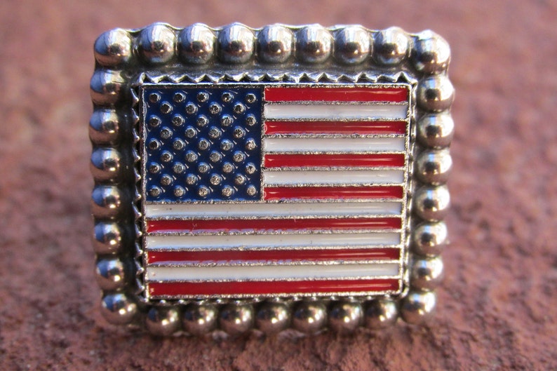 Sterling Silver American Flag Ring Cowgirl Southwestern - Etsy