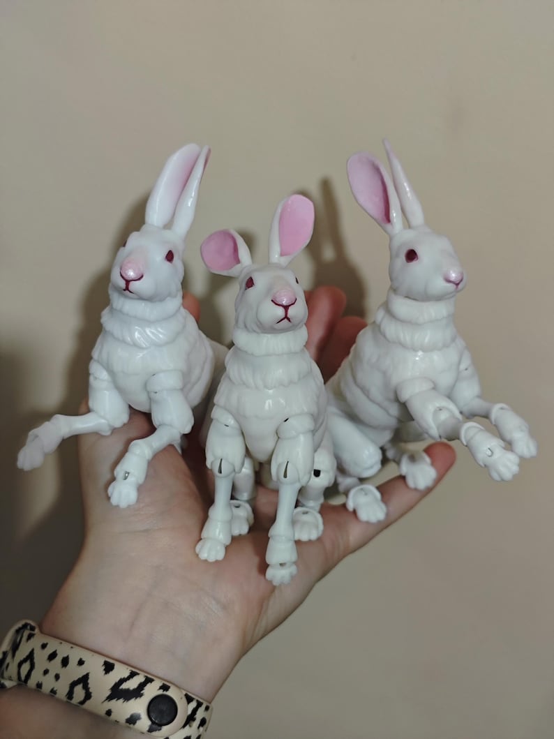 Articulated Bunny Doll: Whimsical Resin BJD, Poseable Handmade Rabbit ...