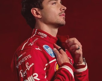 Charless Leclercc 2025 F1 Racing Suit - Red Driver Uniform Costume Replica