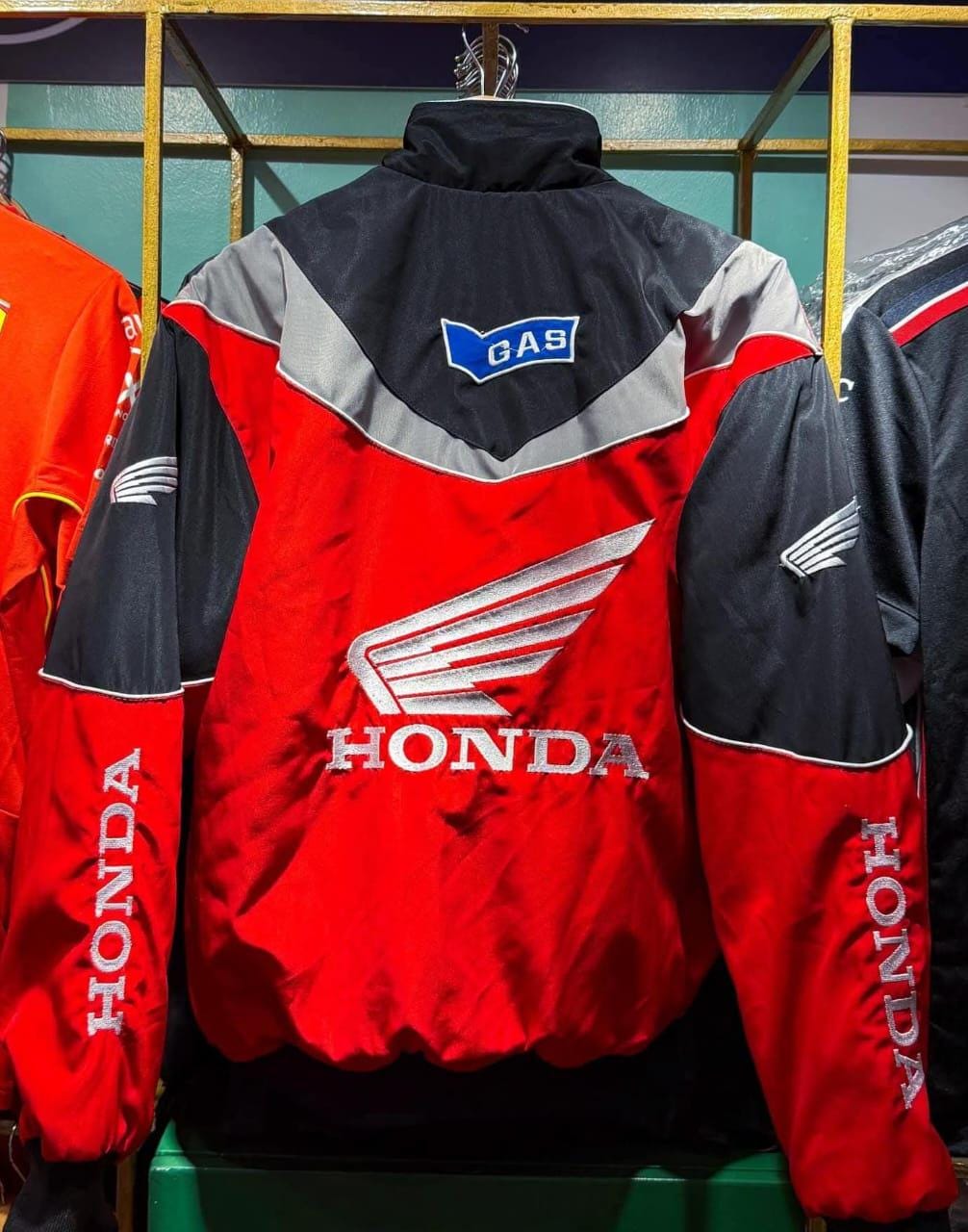ヴィンテージホンダレーシングジャケット：刺繍ロゴ、モータースポーツ