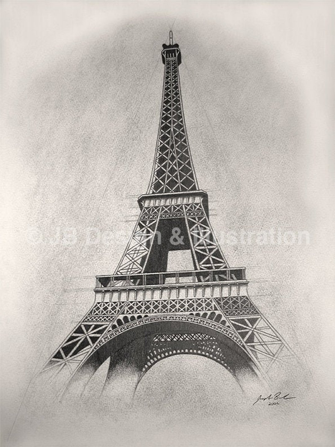 Eiffel Tower Drawn By Pen. Beautiful Banner With Paris City Landscape. Hand  Drawn Sketch With View Of Famous Architecture Monument Royalty Free SVG,  Cliparts, Vectors, and Stock Illustration. Image 156369228.