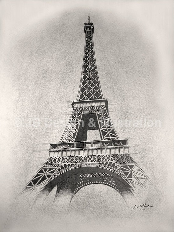 How to draw Eiffel tower Step by Step. - YouTube