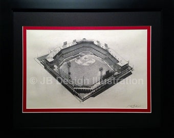 Sportsman's Park 20 x 16 Framed Pencil Drawing