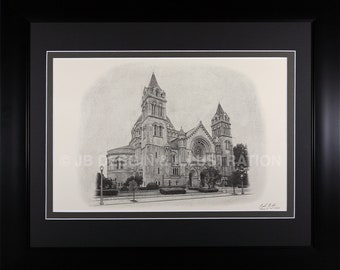 St Louis Cathedral 16 x 20 Framed Pencil Drawing