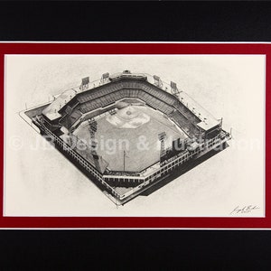 Sportsman's Park 14 x 11 Matted Pencil Drawing image 1