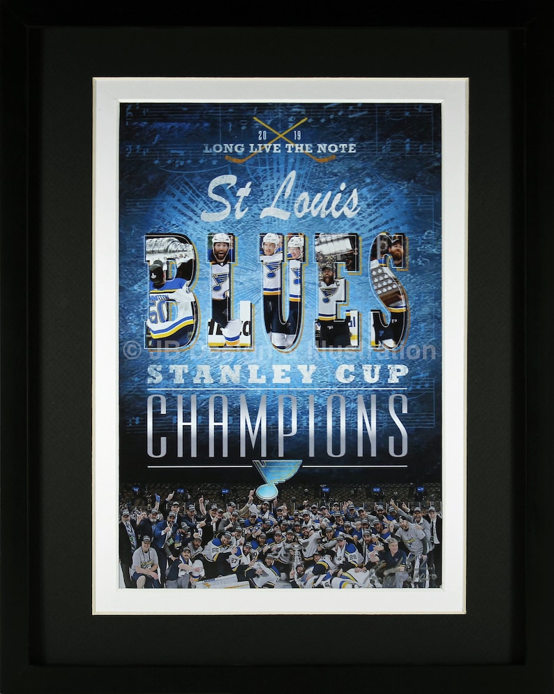 St Louis Blues Stanley Cup Champions 11 x 14 Framed Design