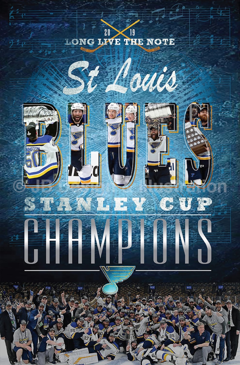 St Louis Blues Stanley Cup Champions 11 x 14 Framed Design