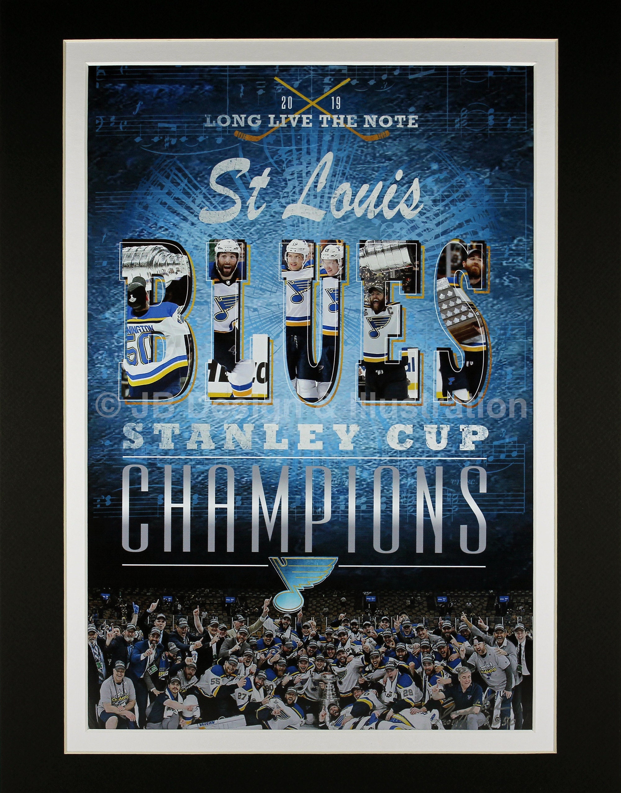 St. Louis Blues Stanley Cup Champions 14 X 18 Matted Design 