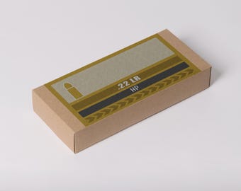 Etiquetas para caja de munición 22LR / Descarga digital / Imprimibles en formato PNG y PDF de 6 x 3 pulgadas / Cargas personalizadas disponibles