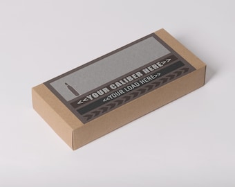 Etiqueta de caja de munición de calibre personalizado: PNG y PDF imprimibles (descarga digital)