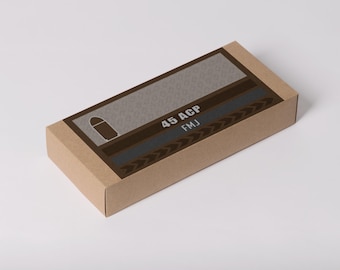 Etiquetas para caja de munición del calibre .45 ACP: PNG y PDF imprimibles (descarga digital, cargas personalizadas disponibles)