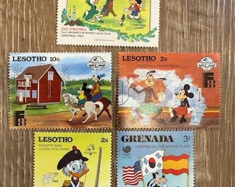 ディズニー クリスマス タークス カイコス諸島 1983 年セット 切手 9