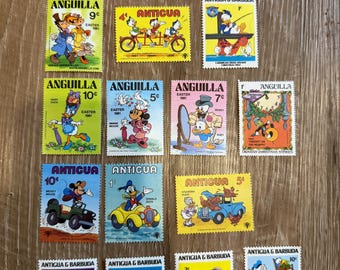 ディズニー クリスマス タークス カイコス諸島 1983 年セット 切手 9