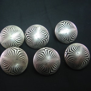 Small Pewter color shank button lot size is 6 Buttons 7/16&quot; (11mm) in diameter