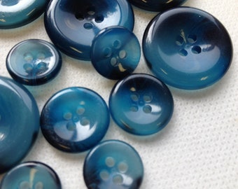 Mid Blue Fisheye Size 22 Buttons *4 Options*