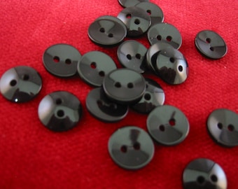 Black Button, Small black button, Lot of 20,  Approx 1/2" (12mm),