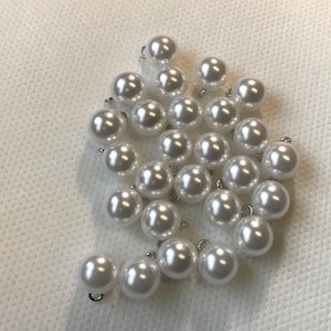 Guziki perłowe, guziki kulkowe z drucianym trzonkiem, ROZMIAR 3/8" (10 mm), partie po 100-50-25-10 Wybierz ilość przy kasie.