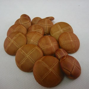 Leather buttons Tan Lot of 4 Pick size