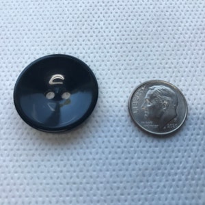 Shiny Black cup shape Buttons.2 hole, 5 sizes available 1 to 7/16 Pick size at check out Lot of 6. Shiny Cup shape. image 5