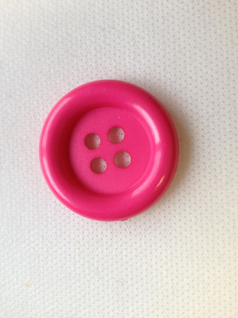 Extra Large Button, 8 bright colors are avaiable. Lot size is 1 button. Shiny Rim Dull center, 1-1/4 34mm Four hole. Craft Button image 6