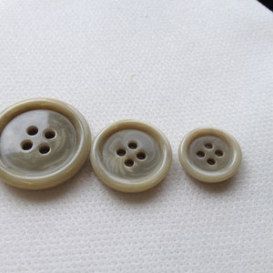 Khaki Buttons - Khaki suit buttons  - Khaki Coat Buttons - Khaki Pant buttons Lot of 4 buttons, 3 sizes available,