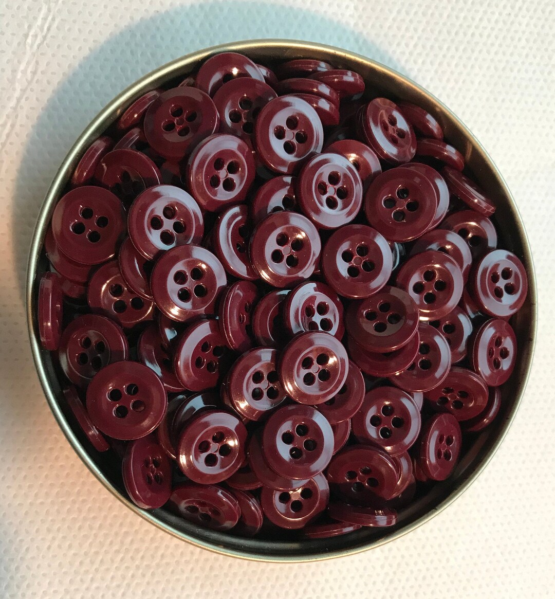 Burgundy Button, Burgundy Buttons, 4 Hole Lot of 10-50-100-500 Buttons