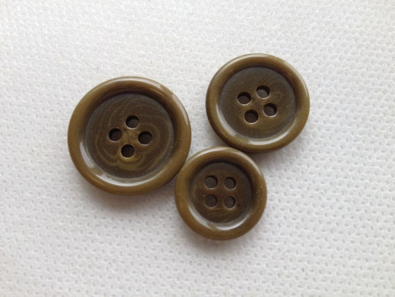 Olive Buttons Olive Suit Buttons Olive Coat Buttons Olive Pant Buttons Lot  of 4 Buttons, 3 Sizes Available, 