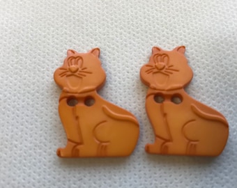 Boutons chat. Boutons chat orange, Boutons fantaisie Lot de 3 boutons.