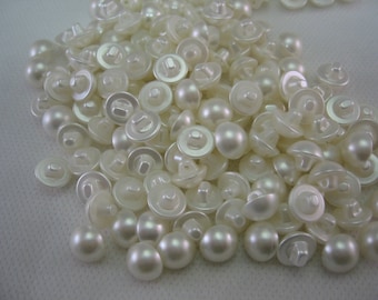 Pearlized Buttons 3/8 inch self shank Domed Lot of 100 Wedding Buttons and Blouses