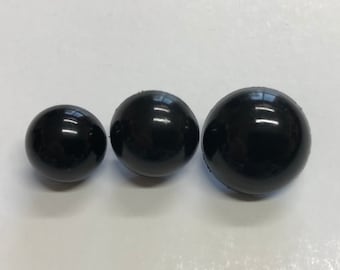 Black Shank Buttons - Small Black Nylon Shirt and Blouse buttons. 3 Sizes 7/16", 1/2"and 5/8" . Lot size is 10 buttons of size chosen
