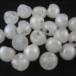 Pearl shank buttons, Full Ball shape  Lot of 10    3 sizes available - pick size - Moon stone pearl look