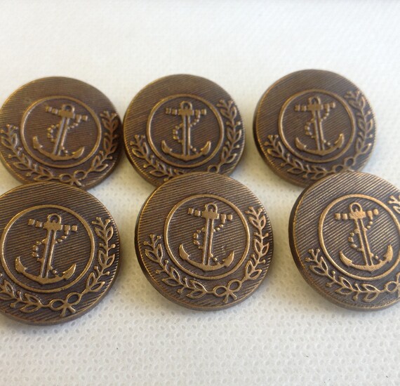 Venezuela:Knopf:Anker,gold,23 mm 3 Stück