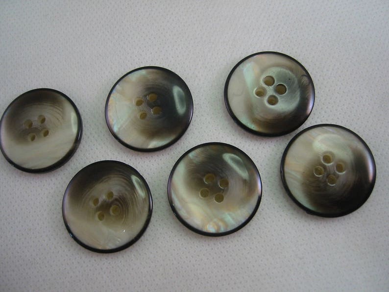 Pearl Smoke Irridescent Button, diameter Ex Large 1 1/8 ,Lot of 6. image 1