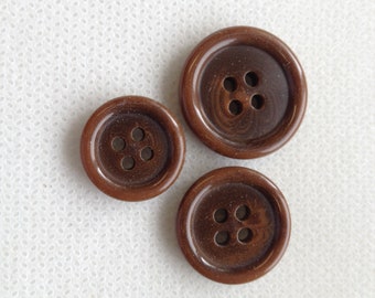 LOT OF 18 Brown Buttons (14mm) - 1812761415