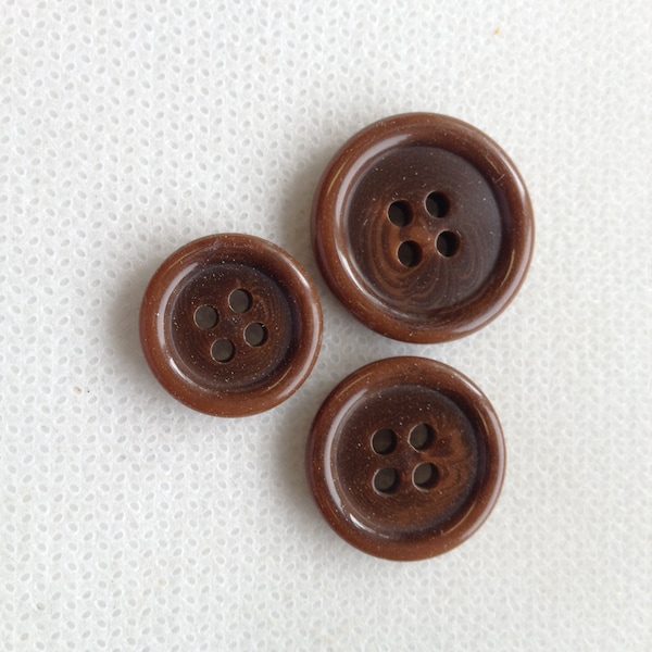 Dark Brown Buttons - Dark Brown suit buttons   - Dark Brown Pant buttons Lot of 4 buttons, 3 sizes available,