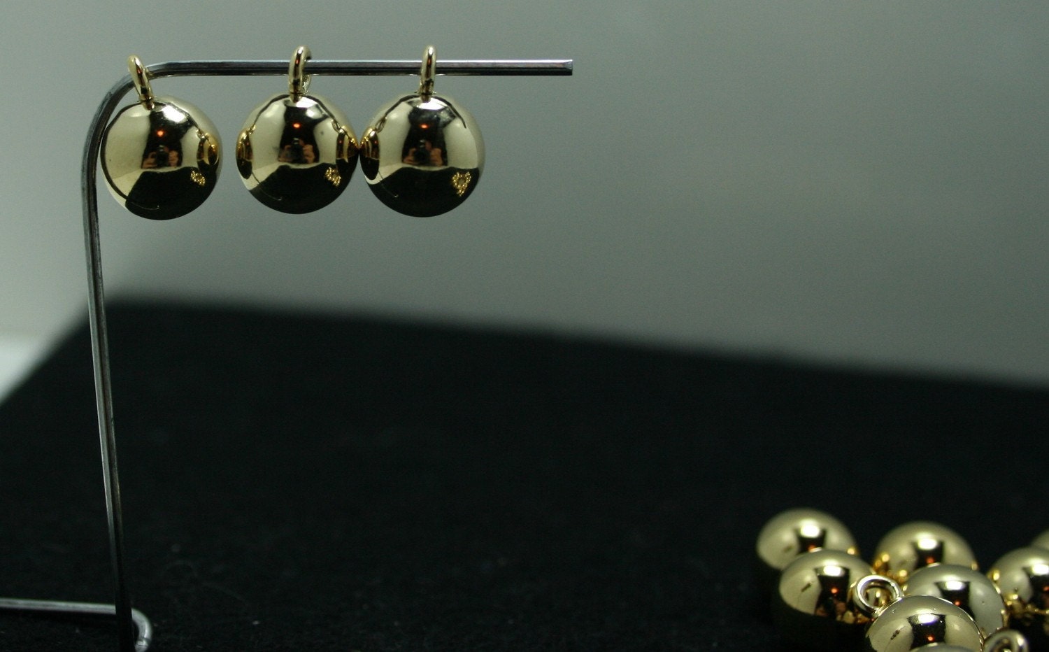 Gold Plated Ball Buttons With Wire Loop Shank 9 Mm Diameter approx