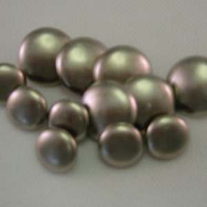 Satin chrome look metal  shank Buttons. Domed button, Silver button,  Lot size is 6,   Two sizes are available
