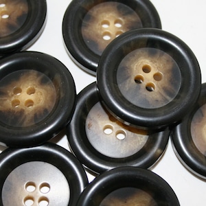 Large Buttons Brown. Brown Buttons. Large coat buttons. Size 1 3/8 “  Lot of 4