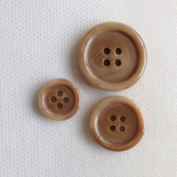 Boutons marron clair - Boutons de costume marron clair - Boutons de manteau marron clair - Boutons de pantalon marron clair Lot de 4 boutons, 2 tailles disponibles,