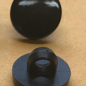 Black Shank Buttons - Small Black Nylon Shirt and Blouse buttons. 1 Size 7/16&quot;   Lot size is 10 buttons.