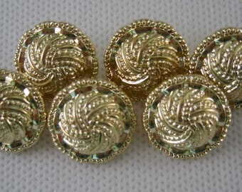 Gold Button, Lot von 10, Schaft überzogen. Schöne Knöpfe, Größe 18mm