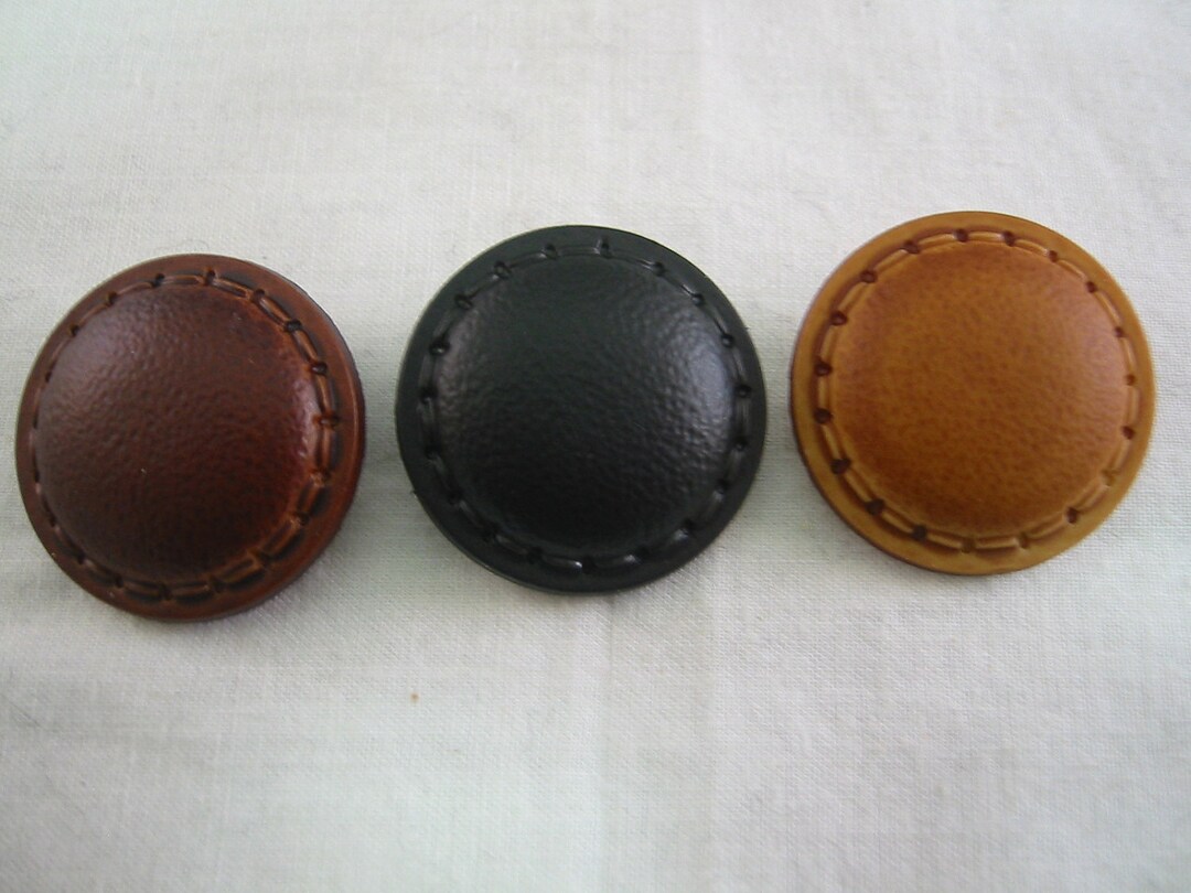 Leather Buttons 11/16 18mm Shank Button Lot of 6 Pick Color - Etsy