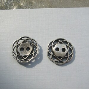 Ant Silver Button. Lot of 6 pick size Metal filagree design available in 3 sizes. image 9